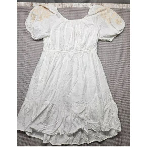 Knox Rose Women's Puff Sleeve Embroidered Dress Size XXL White - Picture 1 of 4